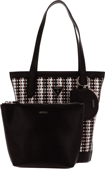 GUESS Schoudertas Shopper Emelda Tote Bag Black Multi Veelkleurig