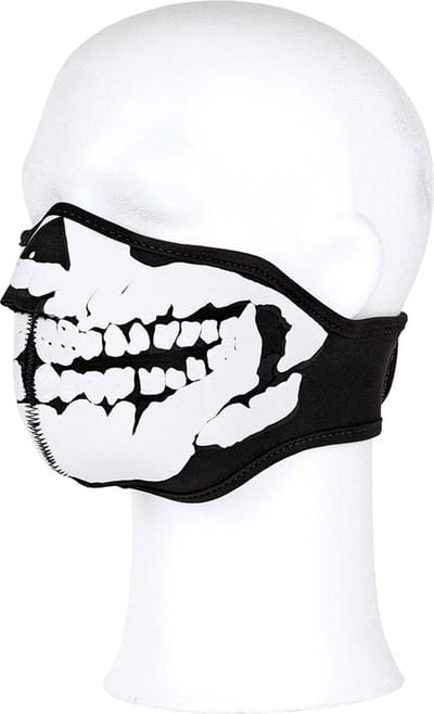 Biker Mask Neoprene Skull 3D zwart