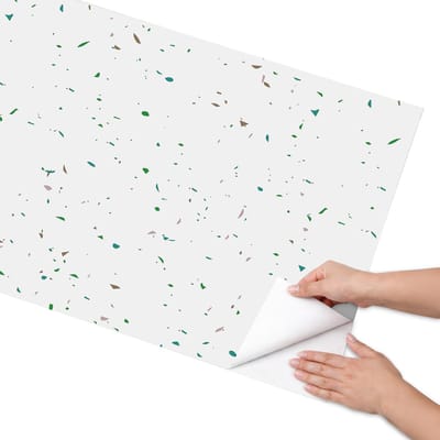 Coloray Meubel Wrap Folie - Wit Meubelfolie - 65x130 cm - Decoratiefolie Kleurrijk patroon - Meubel Wrap Folie - Minimalist Meubelfolie - Plakfolie Meubels - Keuken decoratie - Achtergronden en patronen