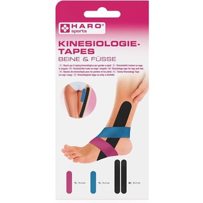 HARO kinesiologie tape voor benen en voeten, kleurenmix, 4 stuks