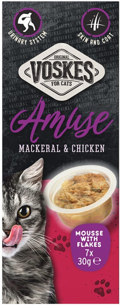 Voskes Kattensnack Mousse Makreel&Kip - 7x30 gr