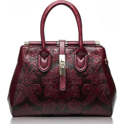 Modieuze Lente Dames Tas Echt Leer Leer Tas Modieus Elegant Nationale Stijl Veelzijdig Chinese Stijl Merk Schoudertas brown