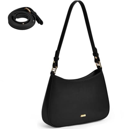 Dailygoods - Aucuu Schoudertas Y2K Clutch Purse voor vrouwen, lederen tas voor dames, crossbody tassen, lederen hobo tassen, halve maan hobo handtas, oksel portemonnee met 2 verstelbare riem, #2 Zwart, M