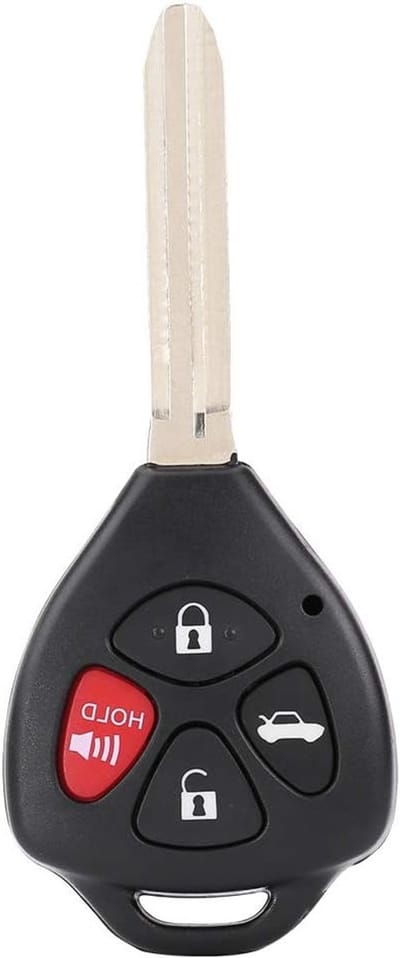 Vervangende Sleutelbehuls voor 4 Knoppen, Geschikt voor Toyota Corolla, Camry, Matrix en RAV4 - Zwart