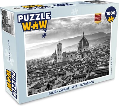 Puzzel Italië - Zwart - Wit - Florence - Legpuzzel - Puzzel 1000 stukjes volwassenen