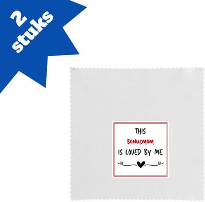 Akyol - this bonusmom is loved by me brillendoekjes - Mama - iemand die houdt van zijn bonusmoeder - moeder cadeautjes - moederdag - verjaardag - geschenk - kado - 17,8 bij 17,8 cm - 2 stuks