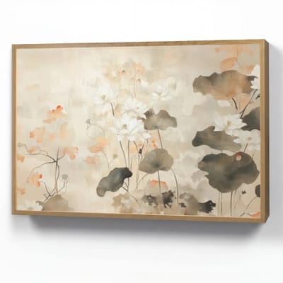 Wandlamp 90x60 cm - Oplaadbaar - Bloemen - Japandi - Wabi sabi - Wandlampen binnen woonkamer - Slaapkamer lamp - Decoratieve nachtlamp - Vloerlamp draadloos