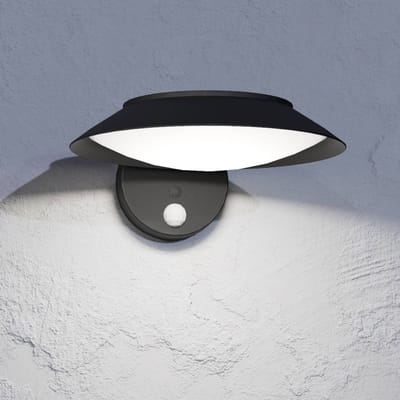 EGLO Cerrisi Solar Wandlamp Buiten - 25 cm - Zwart/Wit - Bewegingssensor