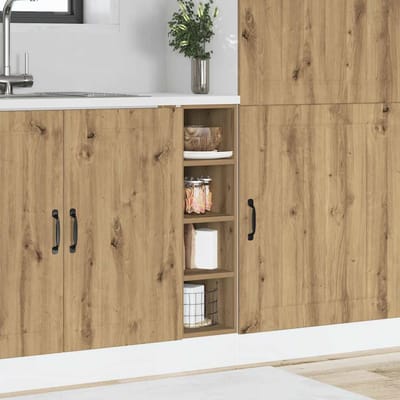 vidaXL - Onderkast - Riga - 20x44,5x81,5 - cm - bewerkt - hout - artisanaal - eikenkleur