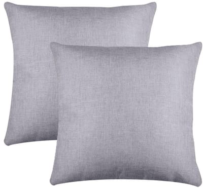 Stof Textile sierkussen Bea - 2x - lichtgrijs - 50 x 50 cm - bank kussens - zitkussens - binnen/buiten - polyester