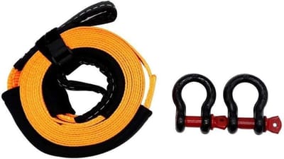 Trektouw met Haken - Sleepkabel Touw - Voertuigen Slepen - Heavy Duty Ontwerp - 5 Meter 5 Ton - Oranje