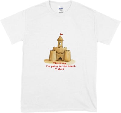 Grappig Dames en Heren T Shirt met Tekst en Illustratie - 'Dit is mijn Ik ga naar het Strand T Shirt' - Wit - S