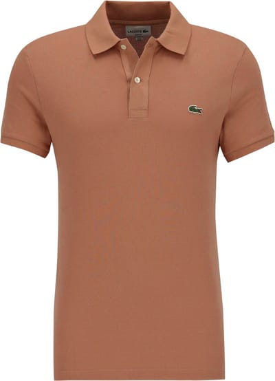 Lacoste Slim Fit polo - pecannoot bruin