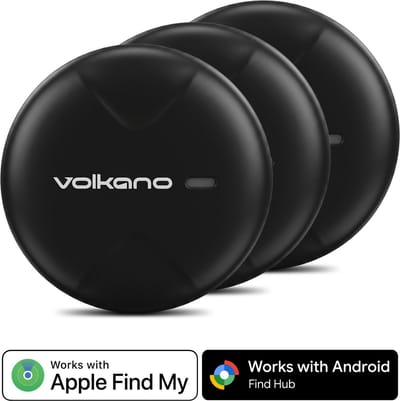 Volkano GPS Tracker - Werkt met Apple Find My & Android Find my Device - Bluetooth Tracker - Zwart - 3 Pack