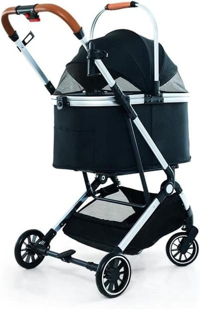 Huisdier Kinderwagen - Reisbuggy - Comfortabel Vervoer - 3-in-1 Functionaliteit - Max 20 kg - Sterren