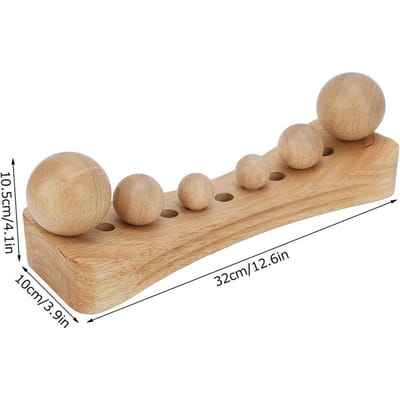 Psoas Spier Release Tool Houten Lichaamsmassage Tool Triggerpoint Houten Massager met 6 Massagekoppen beige