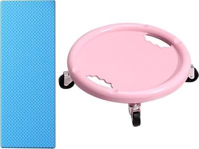 Buikspierwiel - Ab roller Fitness wiel - Kern Versterken - Vierwiel Stabiliteit - 31.8 cm - Roze