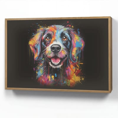 Wandlamp 90x60 cm - Oplaadbaar - Graffiti - Hond - Zwart - Kleuren - Wandlampen binnen woonkamer - Slaapkamer lamp - Decoratieve nachtlamp - Vloerlamp draadloos