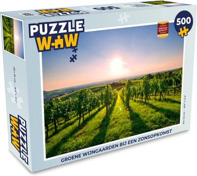 Puzzel Groene wijngaarden bij een zonsopkomst - Legpuzzel - Puzzel 500 stukjes