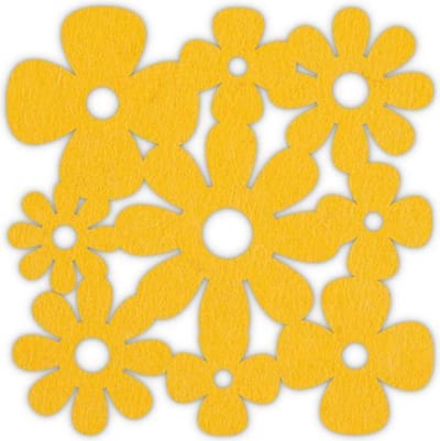 Klaver madelief vilt onderzetters - Geel - 6 stuks - 10 x 10 cm - Tafeldecoratie - Glas onderzetter - Cadeau - Woondecoratie - Woonkamer - Tafelbescherming - Onderzetters Voor Glazen - Keukenbenodigdheden - Woonaccessoires - Tafelaccessoires