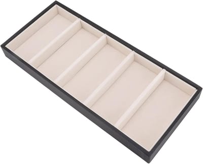 Allecto Plus - Multifunctionele Glazen Sieradenlade met 5 Roosters en Horlogeopslag - Opbergdoos voor Sieraden en Zonnebrillen
