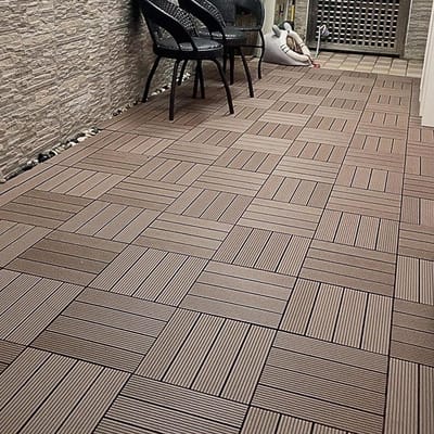 Vloertegels Buiten - Terrastegels - Vloer Decoratie - Eenvoudige Montage - 30x30 cm - Koffie