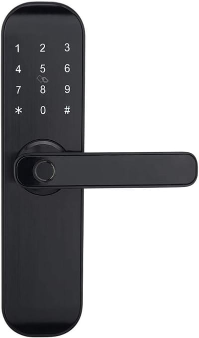 Digitaal Slot - Slim Deurslot - Toegangscontrole - Meerdere Ontgrendelopties - Rechtshandig - Zwart
