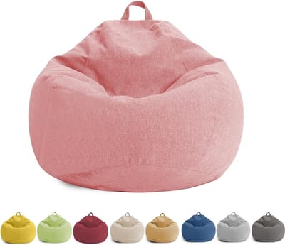 SnelShoppen - Zitzak voor Kinderen en Volwassenen - Zitzakhoes zonder Vulling, Met Rits, 100 x 120 cm, Opbergfunctie, Stoel voor Slaapkamer, Kantoor,
