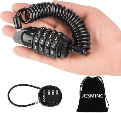 Motorhelmslot met Combinatie Veiligheidsslot - 150 cm Kabelslot voor Scooter, Fiets, Motorfiets en Bagage
