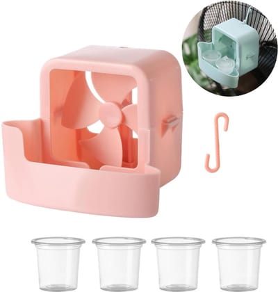 Hangende koelbox voor ventilatoren - Koelelementen voor Statiefventilator, Staande Ventilator - Inclusief 4 ijsbekers - Koelaccessoires - Koelventilator - snelle koeling - Eenvoudige Installatie - Huishoudelijke zomerkoeling - Roze