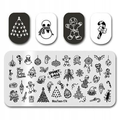 Born Pretty MouTeen-174 - Stempelpijp - Nail Art - Kerstboom - Gekleurde Ballen - Herbruikbaar