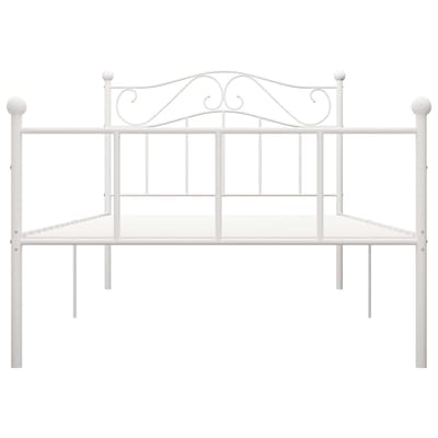 vidaXL - Bedframe - metaal - wit - 90x200 - cm