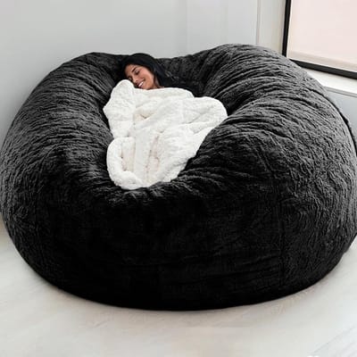 Stoelhoes (zonder vulling) - Stoelhoes voor volwassenen, geschikt voor leesstoel, slaapkamer, woonkamer, opbergruimte voor knuffels, comfortabel, zwart, 213 cm