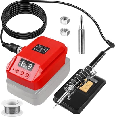 Accu soldeerbout 18V Li-ion accu 60W LCD draadloze soldeerbout instelbare temperatuur 180-480 °C met 50 g soldeerdraad