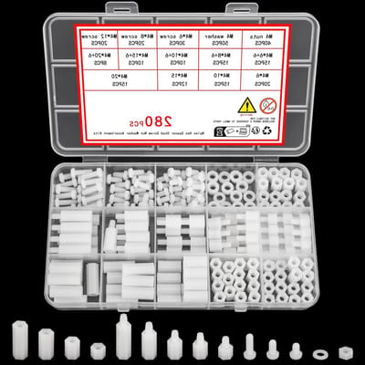 280 Stuks M4 Nylon Schroeven, Moeren en Standoffs Set voor PCB Circuitborden - Assortiment van Plastic Phillips Schroeven en Bevestigingsmaterialen