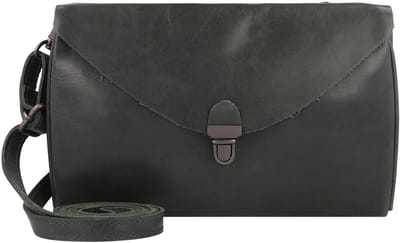 HAROLD'S Leren Schoudertas Koppeling Fold Handbag Clutch Green Donkergroen
