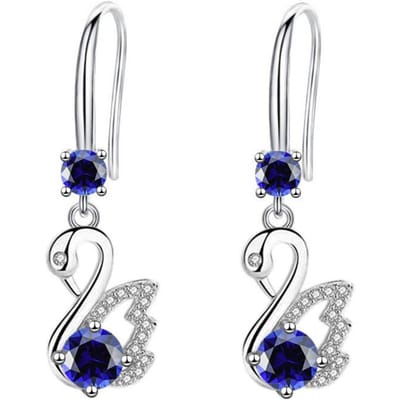 Boucles d'oreilles Cygne Femme Sensation Senior Boucles d'oreilles Assorties Long Tempérament Sensation Senior Crochets d'oreilles EG-11 white