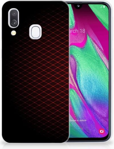 Samsung Galaxy A40 TPU bumper Geruit Rood