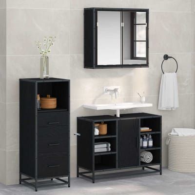 vidaXL - Badkamermeubel - Set - 3 - st - Oud - Hout - 35 - x - 37,5 - x - 166 - cm