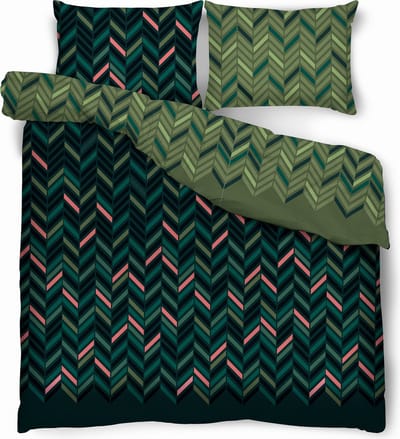 Sweet Dream Collection Green Fir tweepersoons dekbedovertrek satijnkatoen 200 x 220 cm inclusief 2 kussenslopen 70 x 80 cm