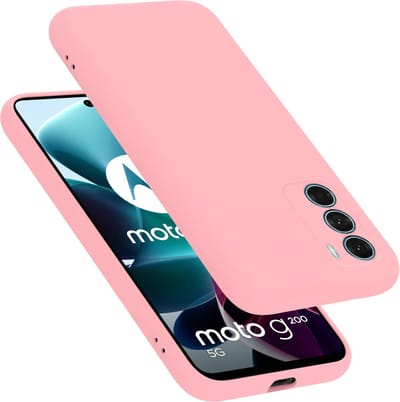 Cadorabo Hoesje geschikt voor Motorola MOTO G200 5G in LIQUID ROZE - Beschermhoes gemaakt van flexibel TPU silicone Case Cover