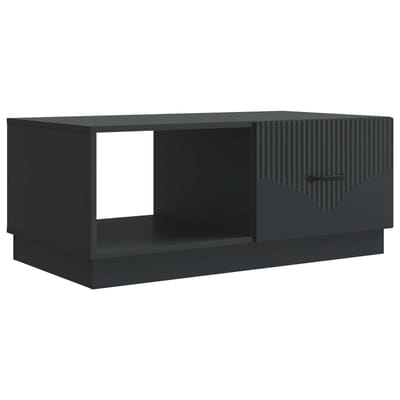 vidaXL - Salontafel - Zwart - 90 - x - 50 - x - 37 - cm - Bewerkt - hout