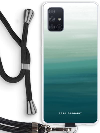 Case Company® - Hoesje met koord geschikt voor Samsung Galaxy A71 hoesje met Koord - Ocean - Telefoonhoesje met Zwart Koord - Bescherming aan alle Kanten en Over de Schermrand