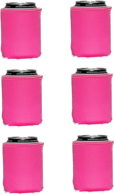 EIZOOK 6 stuks bier - frisdrank blik koelhoud hoesje in ROZE | bierblik hoesjes | Festival | Vakantie | Strand | Carnaval