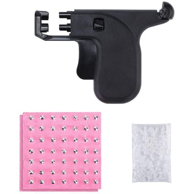 Kit d'outils pour perçage d'oreilles Ensemble d'outils de perçage d'oreilles Outil de perçage de corps Boucles d'oreilles à clou pour salon maison pink