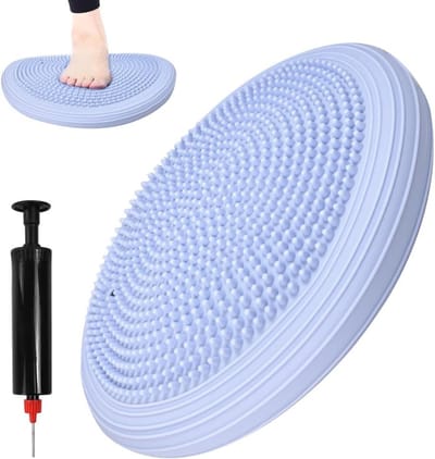 Balanskussen met pomp, 34 cm diameter, orthopedisch kussen voor balans, yoga en fitness oefeningen
