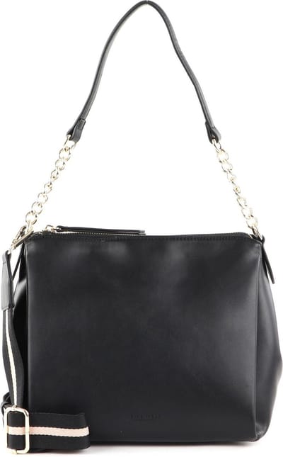 SEIDENFELT MANUFAKTUR Schoudertas Bjerka Hobo Black / Gold Zwart