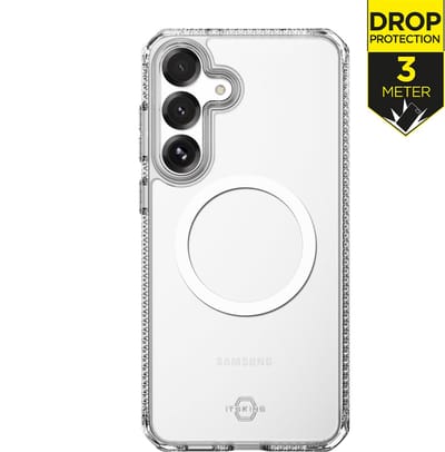 ITSKINS Doorzichtig Hoesje geschikt voor Samsung Galaxy S25 FE MagSafe Telefoonhoesje Hardcase | ITSKINS Level 2 HybridMagClear R Backcover Shockproof | Geschikt voor MagSafe | Geschikt voor Draadloos Opladen met Magnetische Ring | Geschikt voor