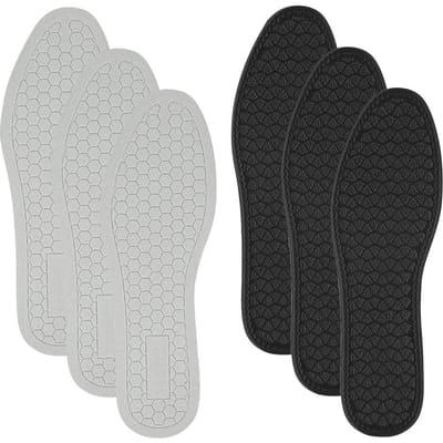 3 Paires Semelles Respirantes Inserts Découpables Amorti Doux Confort de Marche Semelles de Sport Absorption des Chocs white