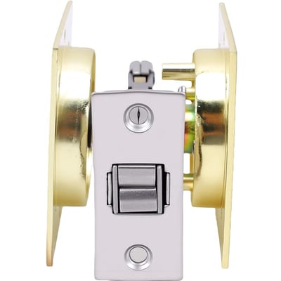 Zakdeur Slot Beslagset Privacy Schuifdeur Slot met Sleutels voor 1,37 tot 2,3 Inch Deurdikte Goudkleurig